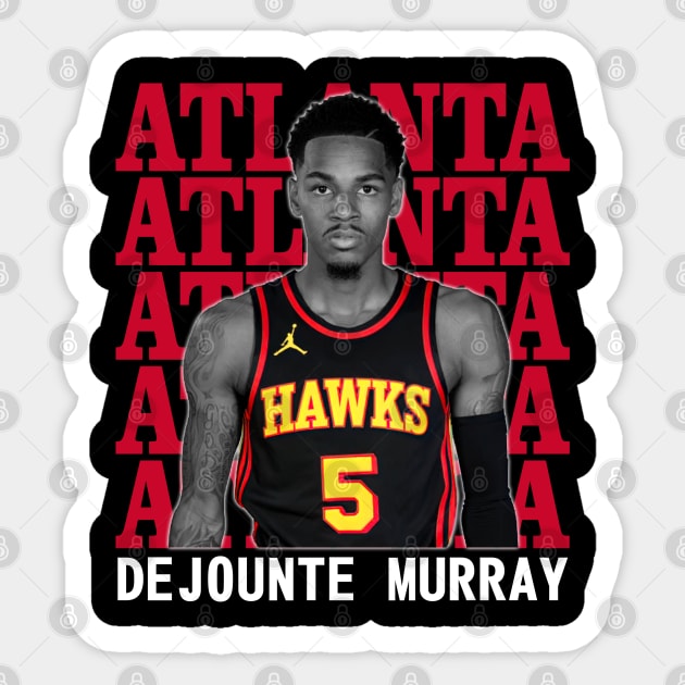 Atlanta Hawks Dejounte Murray 5 Sticker by Thejockandnerd